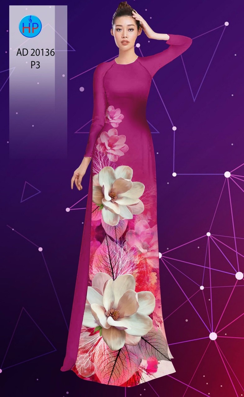 Vải áo dài hoa đào AD 20136 - Ảnh 8