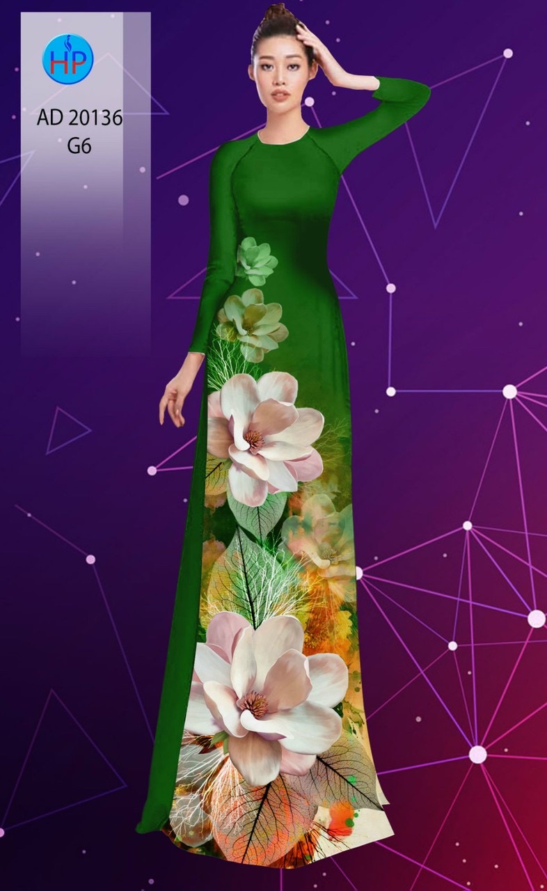 Vải áo dài hoa đào AD 20136 - Ảnh 17
