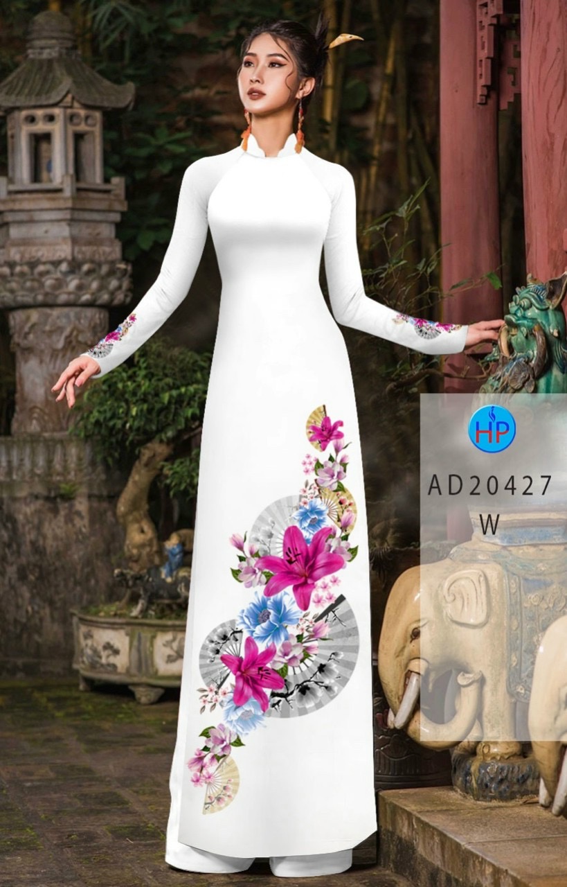 Vải áo dài hoa 3d AD 20427 - Ảnh 18