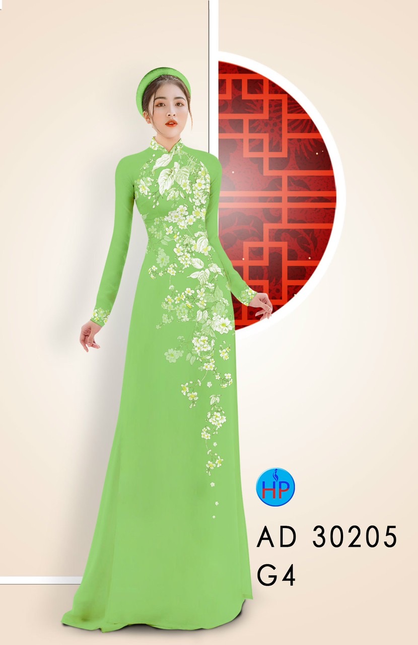 Vải áo dài hoa đào rơi AD 30205 - Ảnh 8