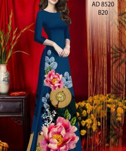 Vải áo dài hoa 3d AD 8520