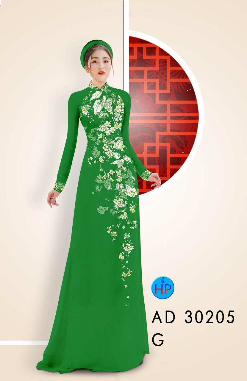 Vải áo dài hoa đào rơi AD 30205 - Ảnh 4