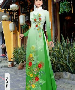 Vải áo dài hoa trên dưới GH7703
