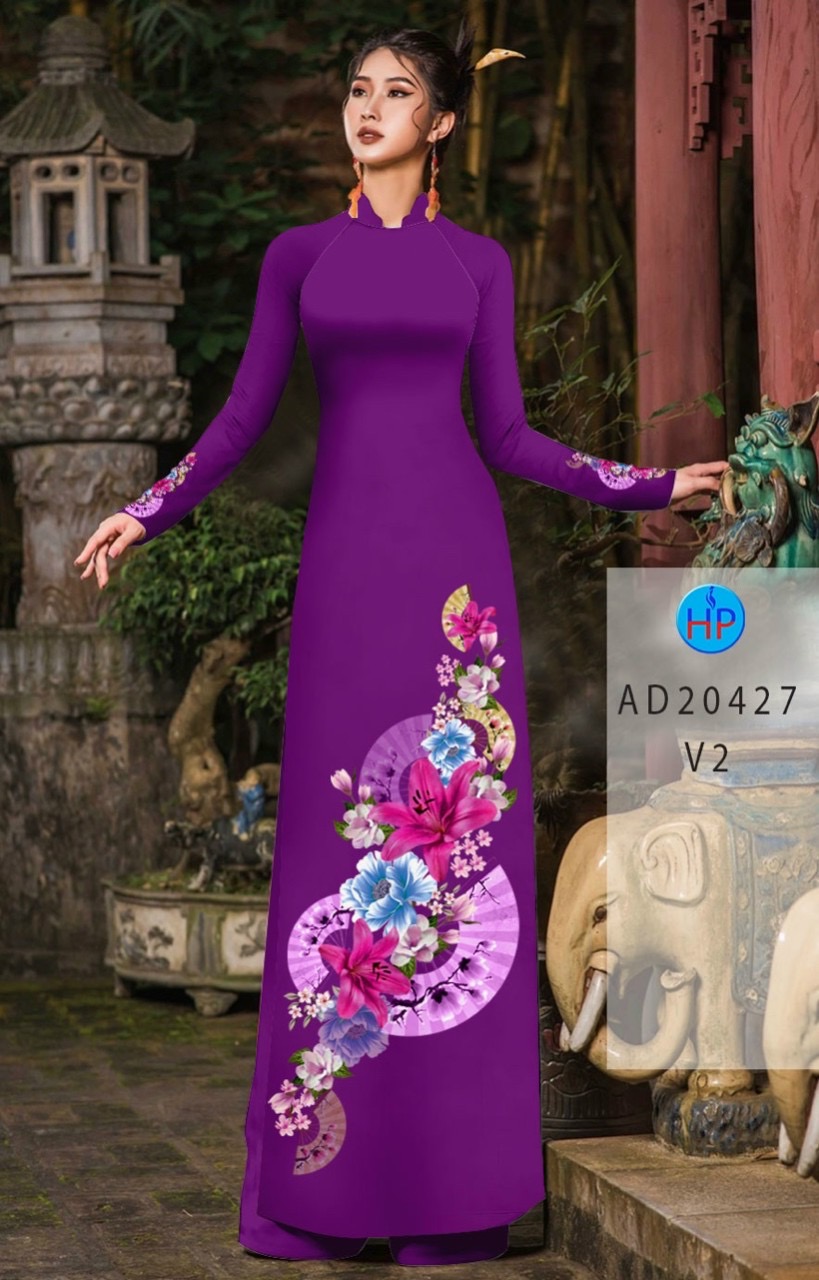 Vải áo dài hoa 3d AD 20427 - Ảnh 13