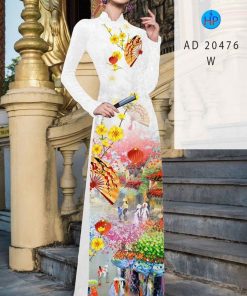 Vải áo dài hoa mai AD 20476