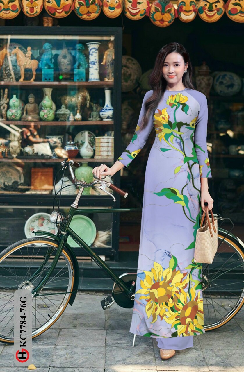 Vải áo dài hoa hướng dương KC7784 - Ảnh 15