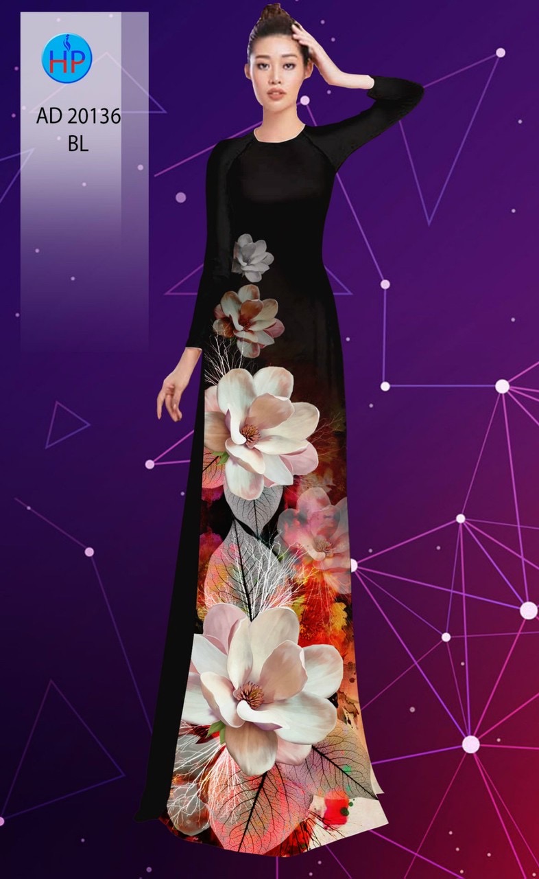 Vải áo dài hoa đào AD 20136 - Ảnh 13