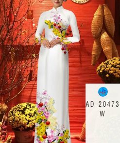 Vải áo dài hoa mai AD 20473