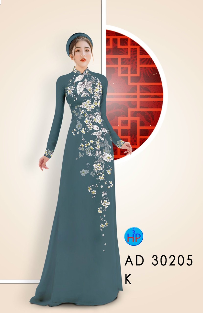 Vải áo dài hoa đào rơi AD 30205 - Ảnh 3