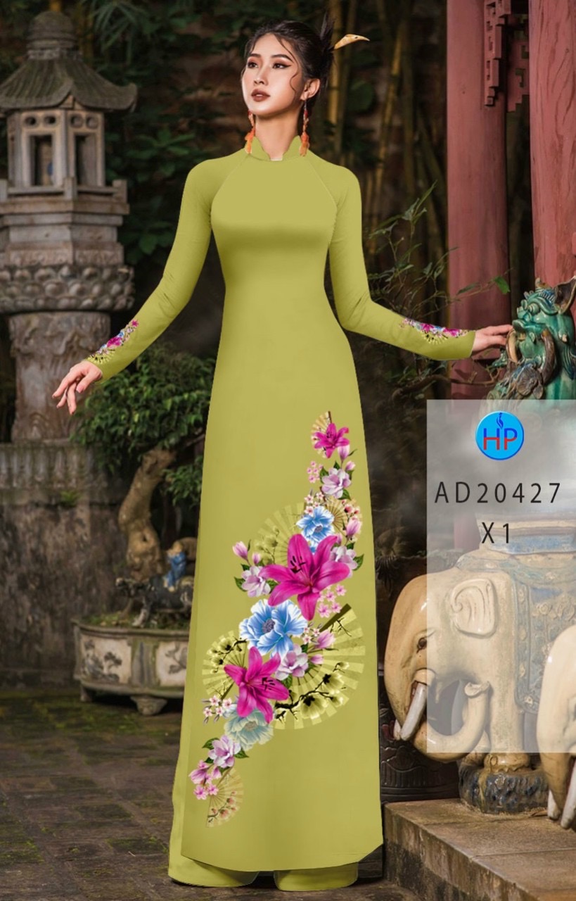 Vải áo dài hoa 3d AD 20427 - Ảnh 6