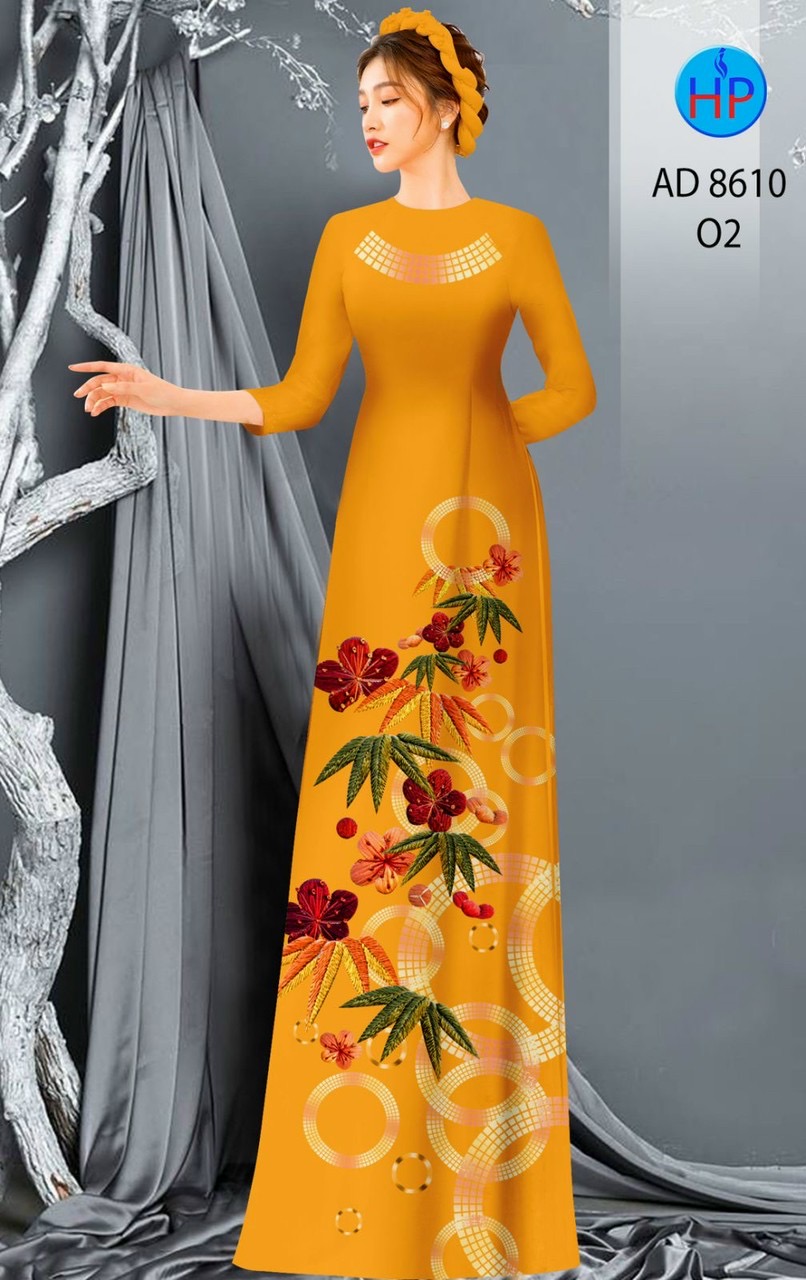 Vải áo dài hoa 3d AD 8610 - Ảnh 13