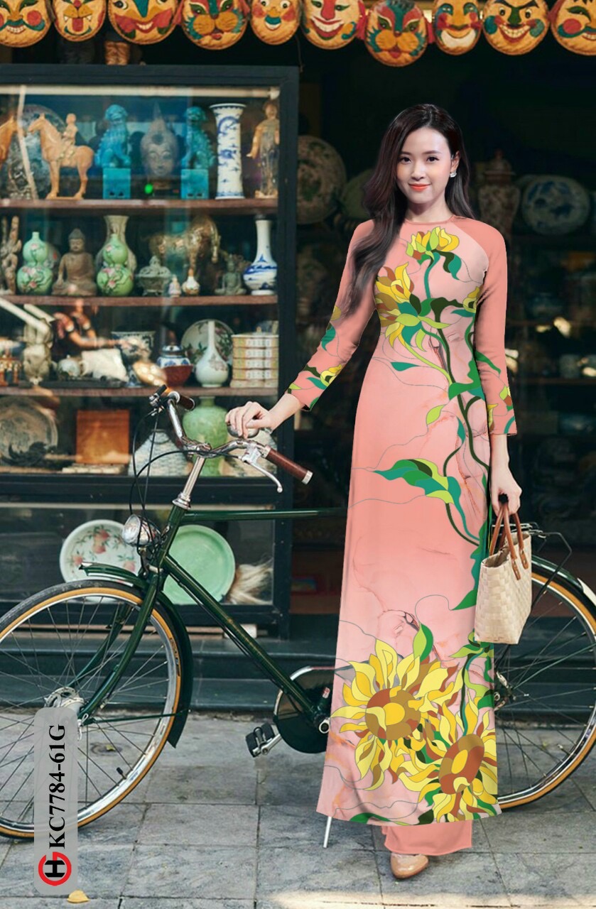 Vải áo dài hoa hướng dương KC7784 - Ảnh 10