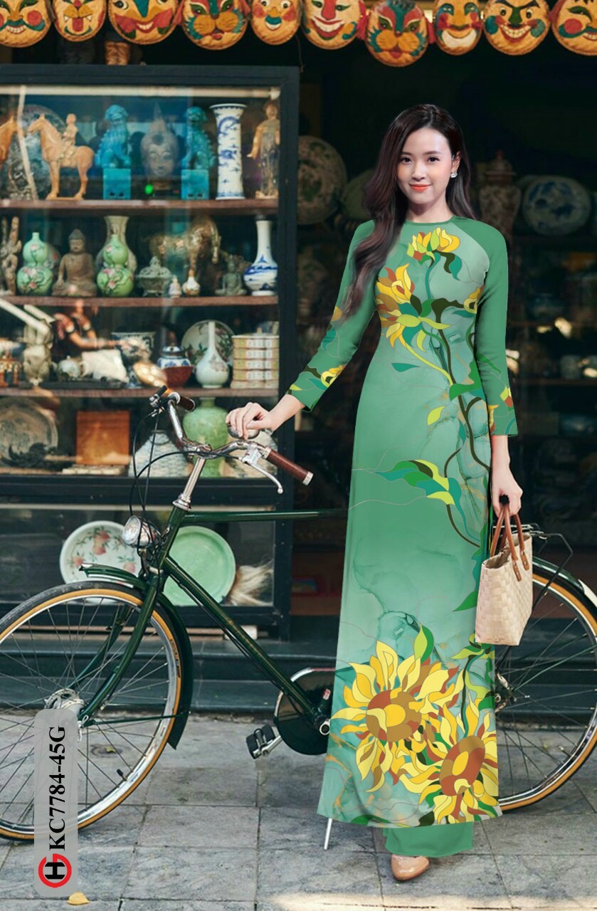 Vải áo dài hoa hướng dương KC7784 - Ảnh 16