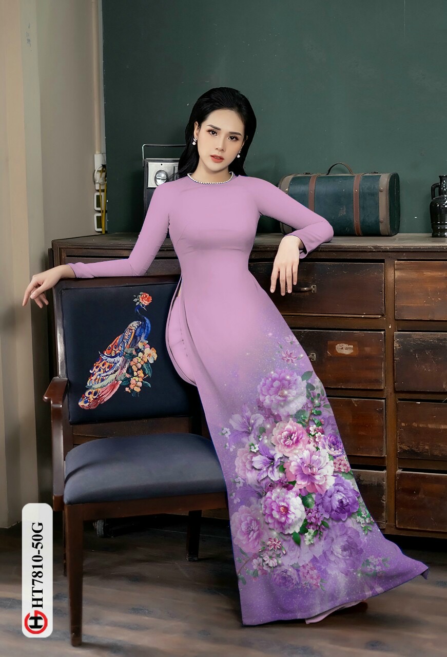 Vải áo dài hoa 3d HT7810 - Ảnh 13