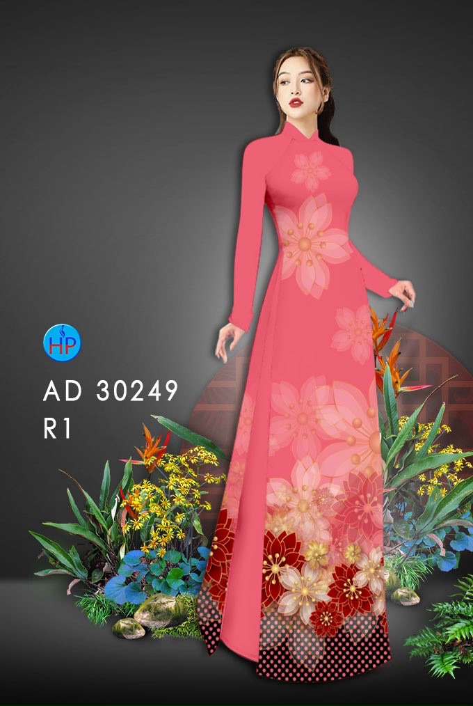 Vải áo dài hoa 3d AD 30249 - Ảnh 7