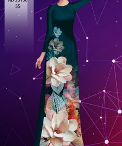 Vải áo dài hoa đào AD 20136