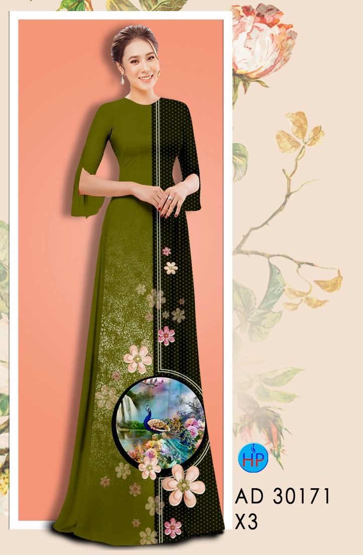 Vải áo dài chim công AD 30171 - Ảnh 4