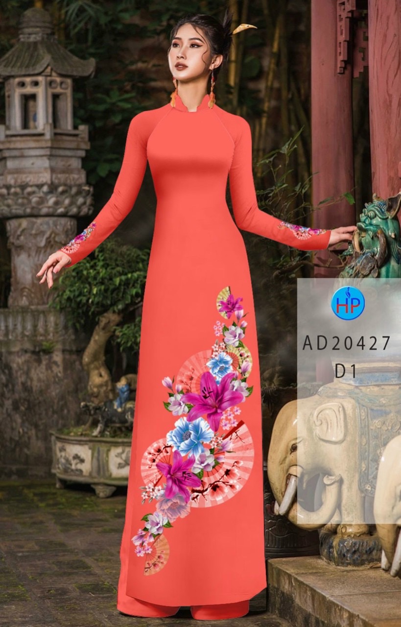 Vải áo dài hoa 3d AD 20427 - Ảnh 10