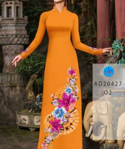 Vải áo dài hoa 3d AD 20427