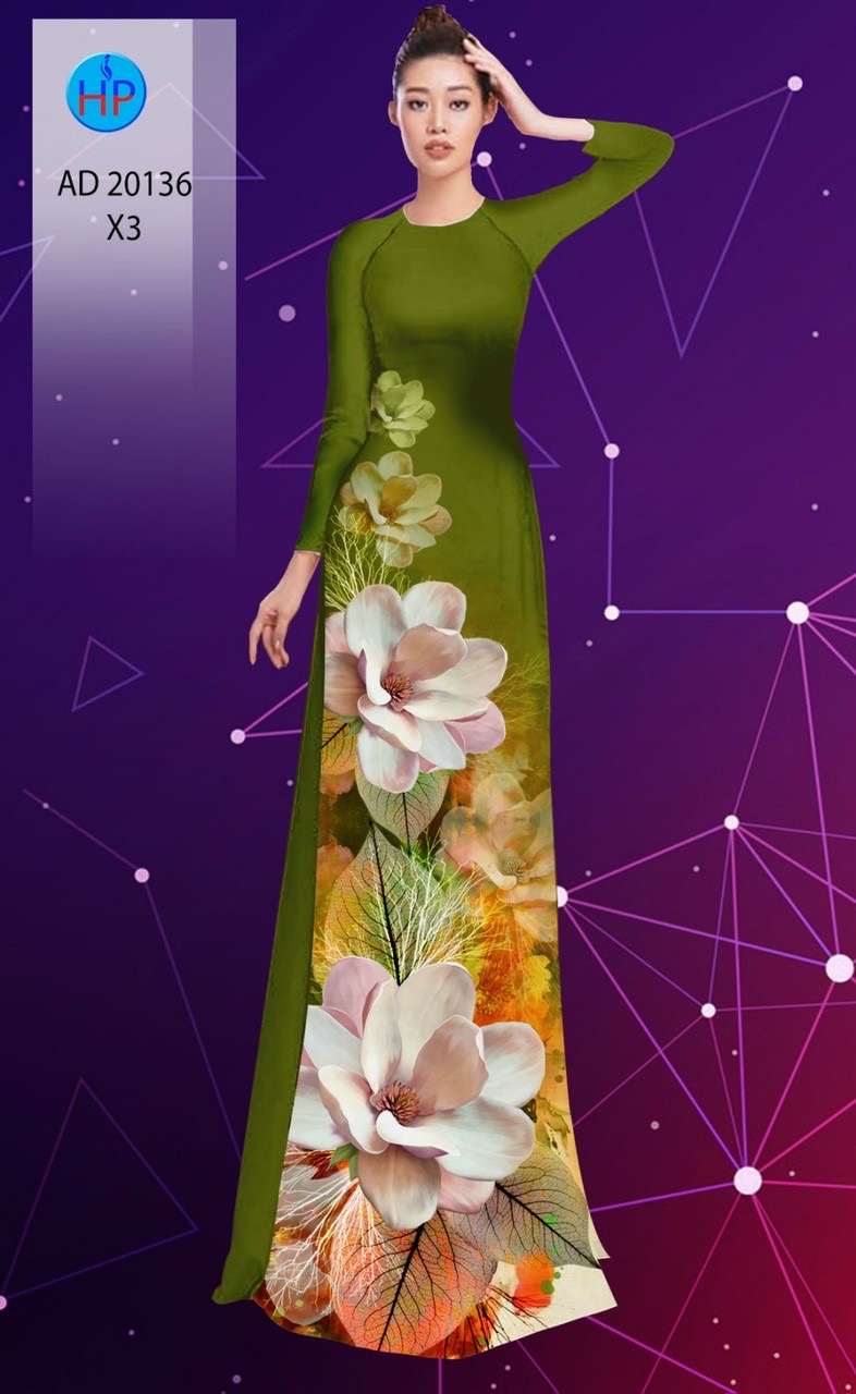 Vải áo dài hoa đào AD 20136 - Ảnh 18