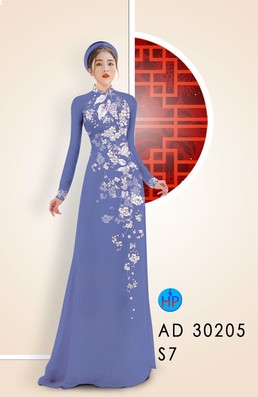 Vải áo dài hoa đào rơi AD 30205 - Ảnh 13