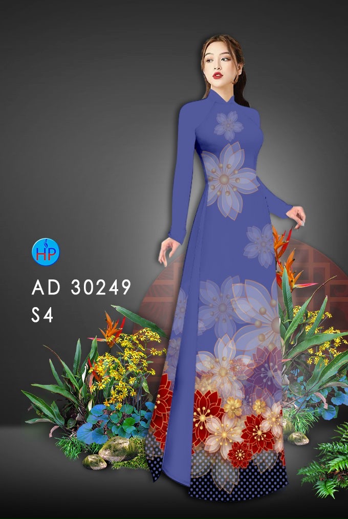 Vải áo dài hoa 3d AD 30249 - Ảnh 9
