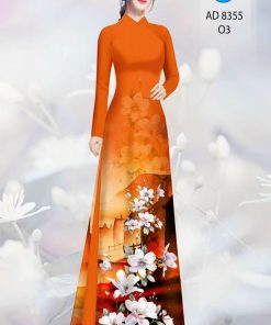 Vải áo dài hoa 3d AD 8355