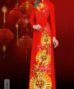 Vải áo dài hoa 3d kc7762