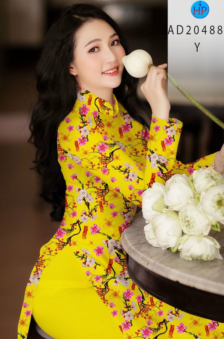 Vải áo dài hoa đào AD 20488 - Ảnh 7