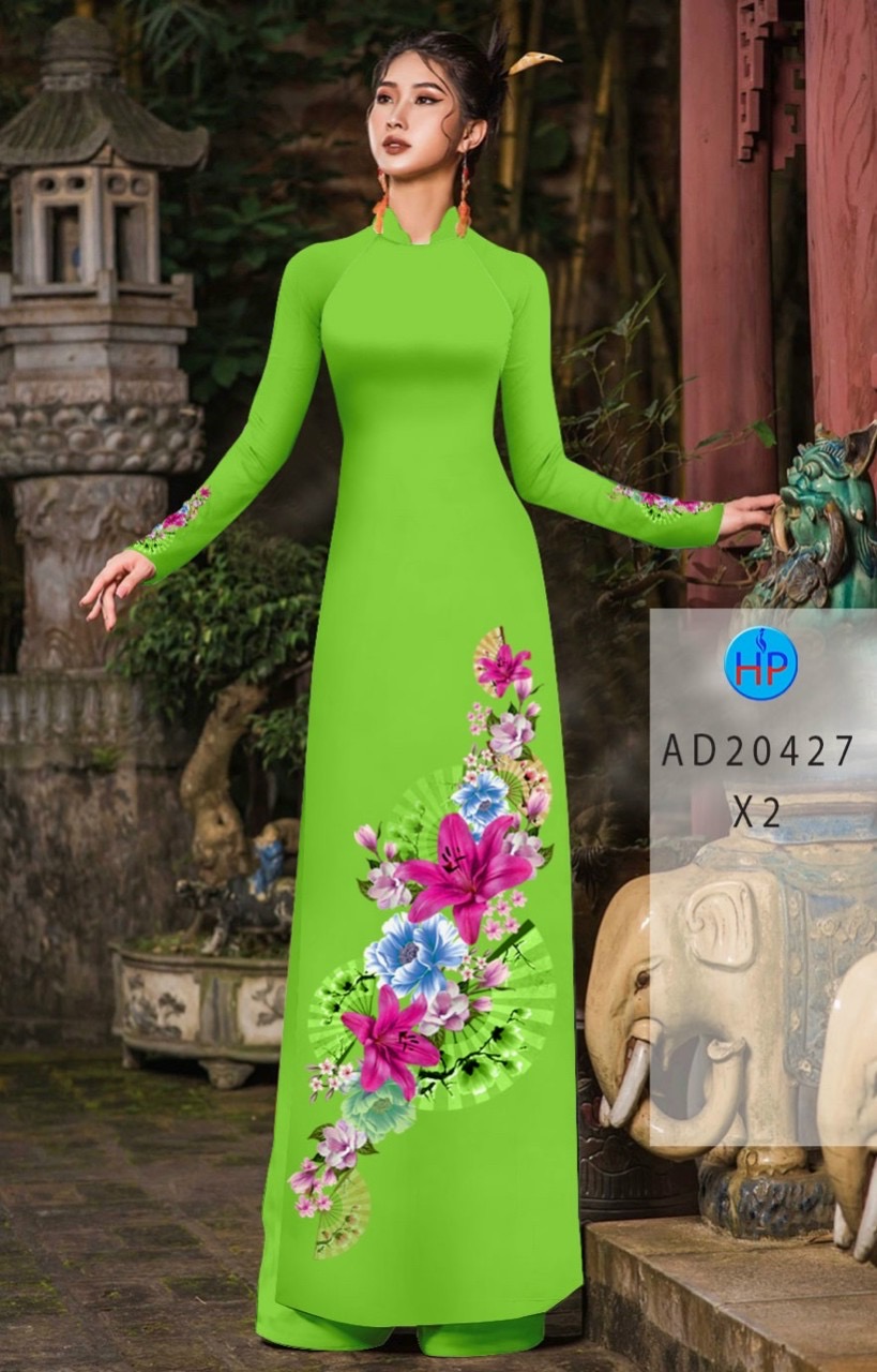 Vải áo dài hoa 3d AD 20427 - Ảnh 5