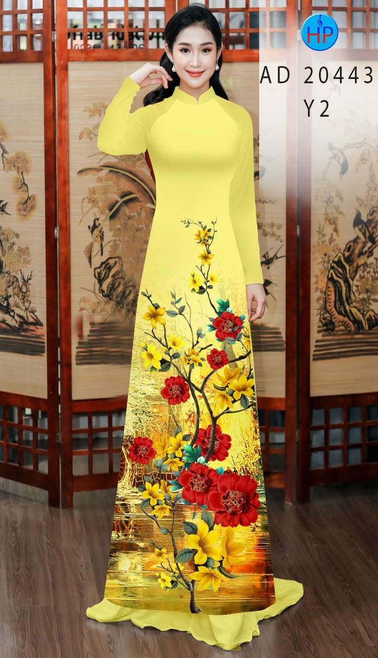 Vải áo dài hoa 3d AD 20443 - Ảnh 13