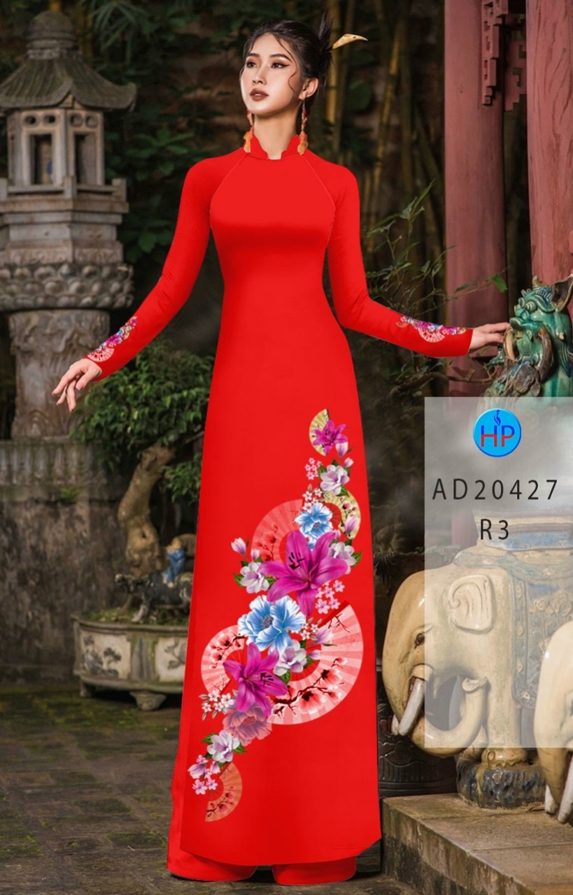Vải áo dài hoa 3d AD 20427 - Ảnh 11