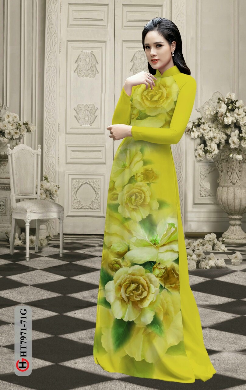 Vải áo dài hoa 3d Ht7971 - Ảnh 13
