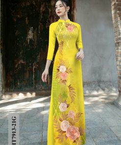 Vải áo dài hoa 3d HT7913