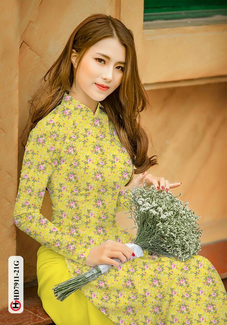 Vải áo dài hoa nhí Hd7911 - Ảnh 8