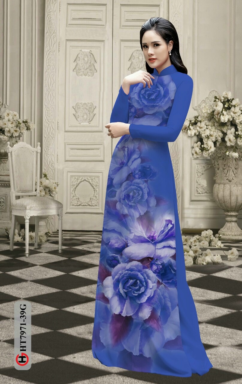 Vải áo dài hoa 3d Ht7971 - Ảnh 8
