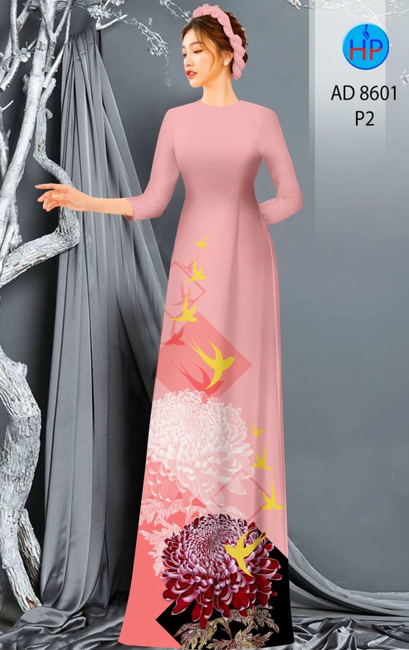 Vải áo dài hoa cúc AD 8601 - Ảnh 11