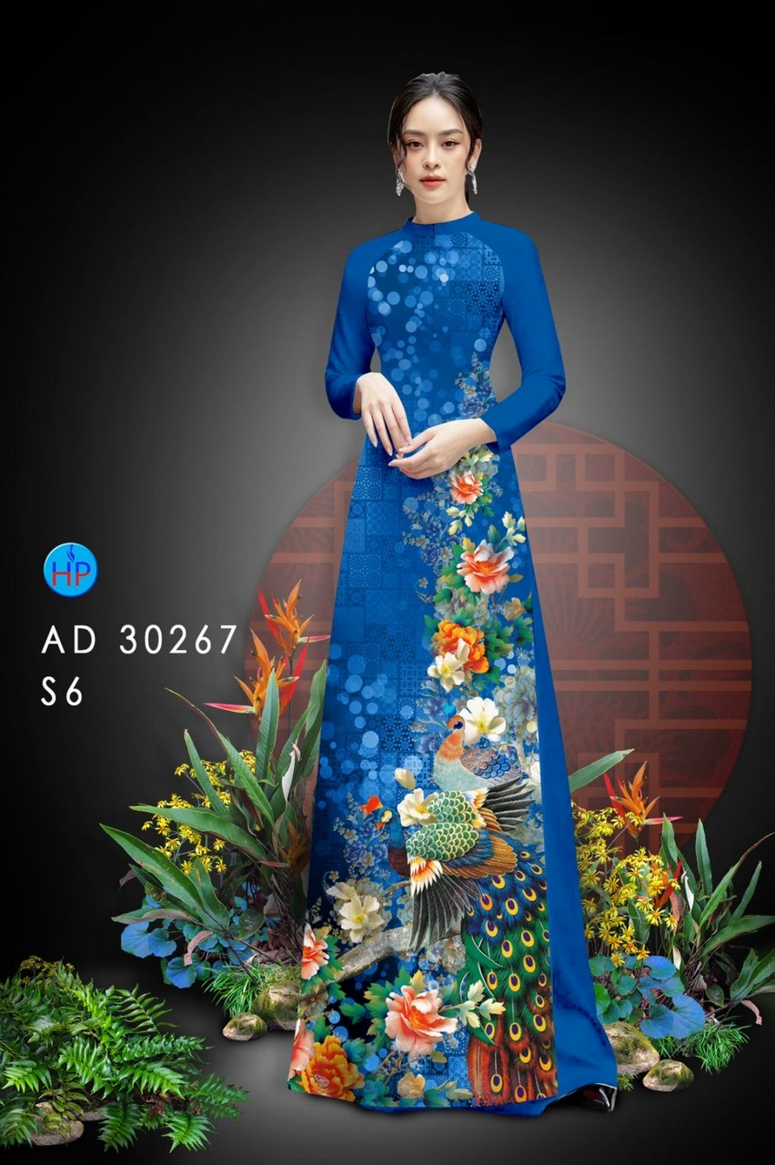 Vải áo dài chim công AD 30267 - Ảnh 11