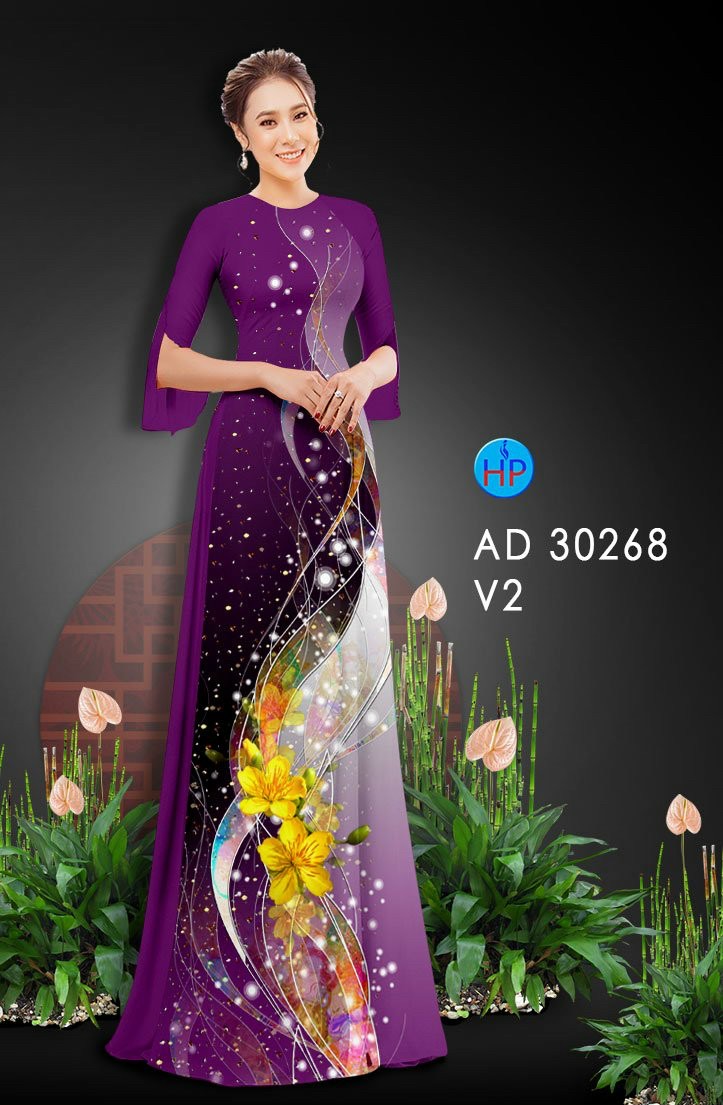 Vải áo dài hoa mai AD 30268 - Ảnh 9