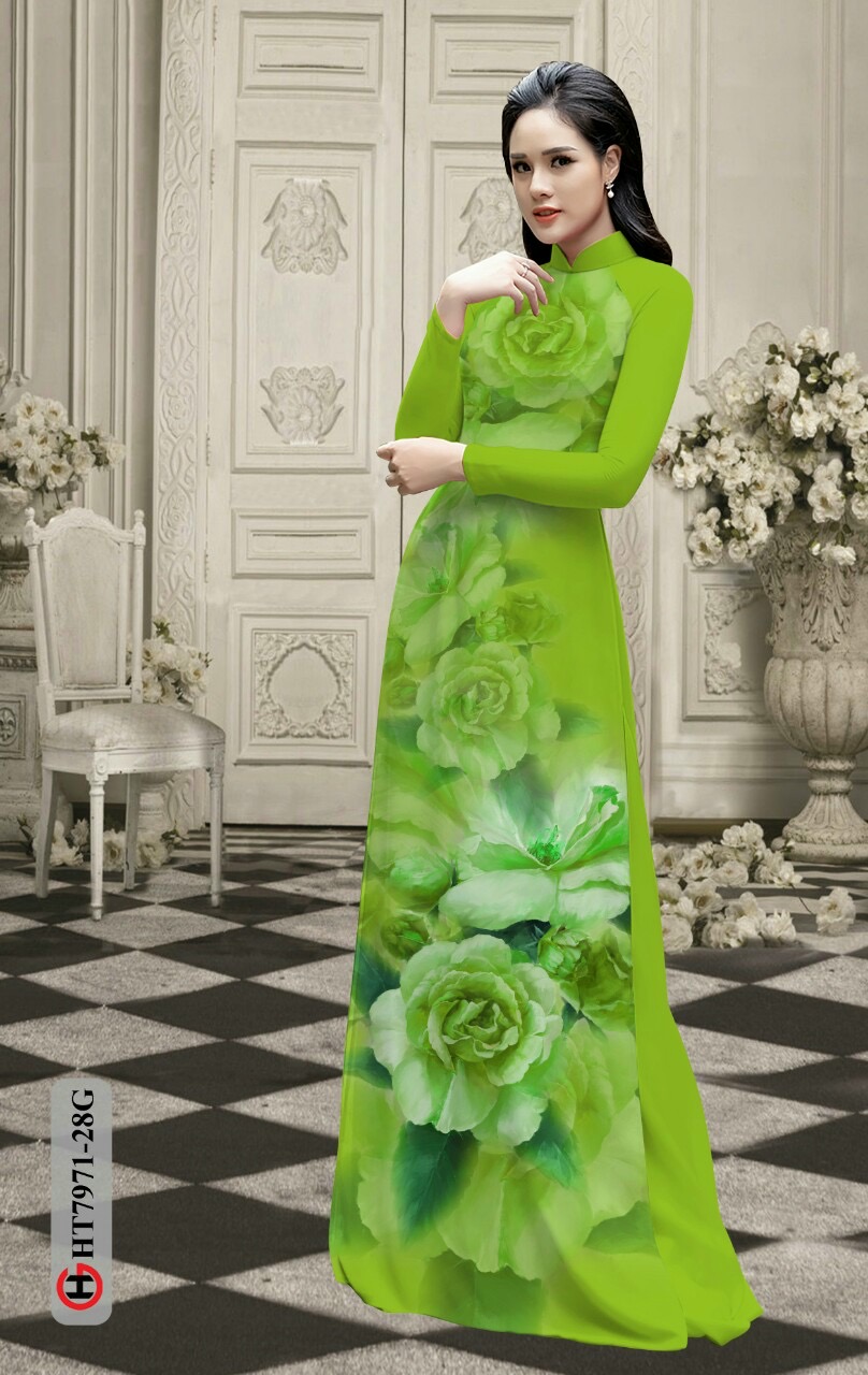 Vải áo dài hoa 3d Ht7971 - Ảnh 7