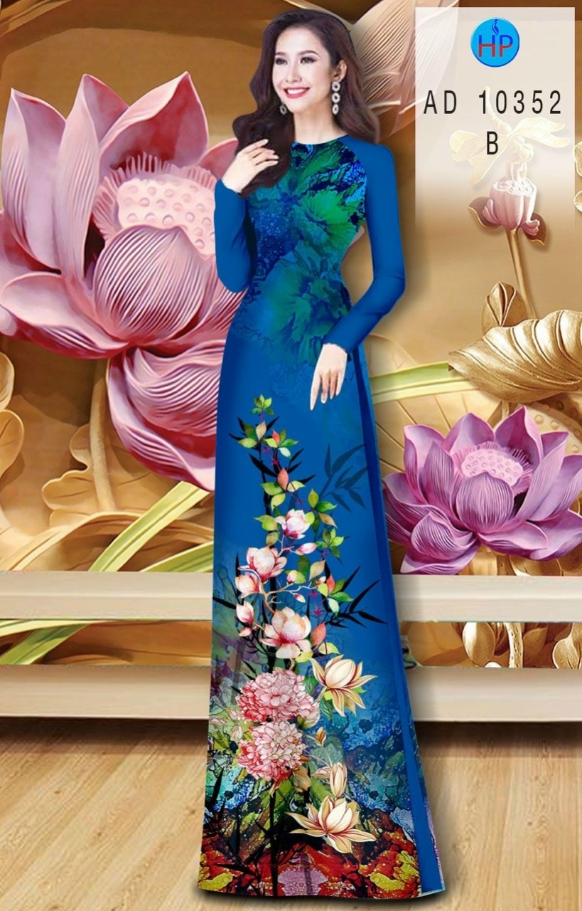 Vải áo dài hoa 3d AD 10352 - Ảnh 7