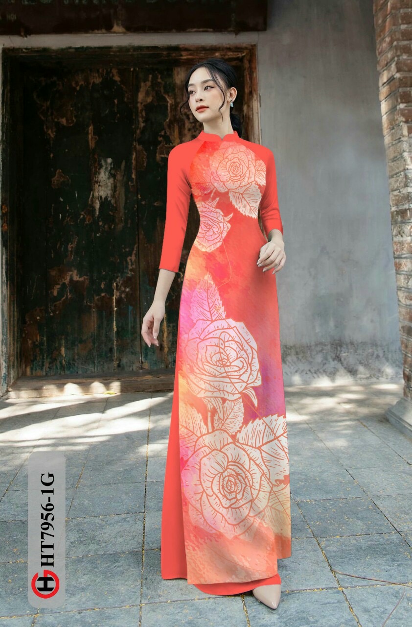 Vải áo dài hoa hồng HT7956 - Ảnh 15
