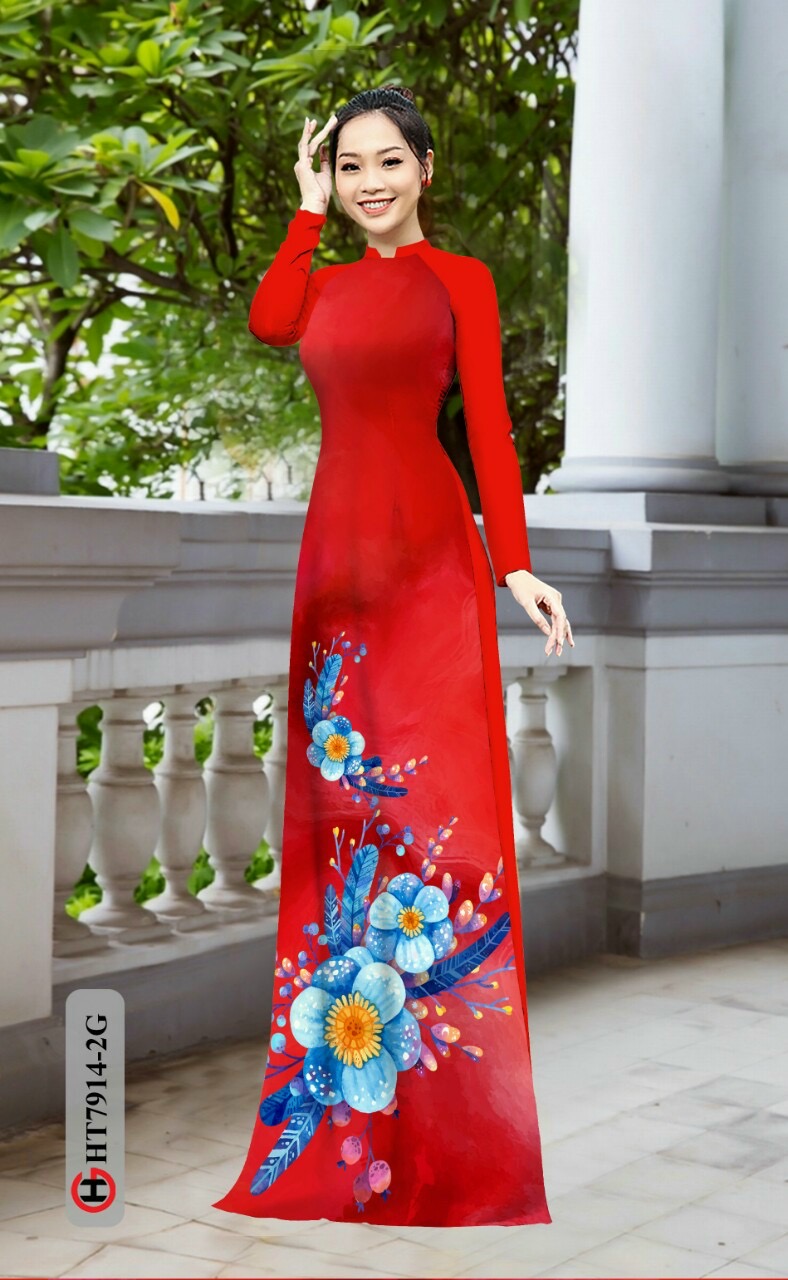 Vải áo dài hoa 3d HT7914 - Ảnh 15