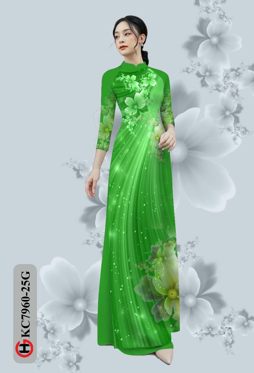 Vải áo dài hoa 3d Kc7960 - Ảnh 13