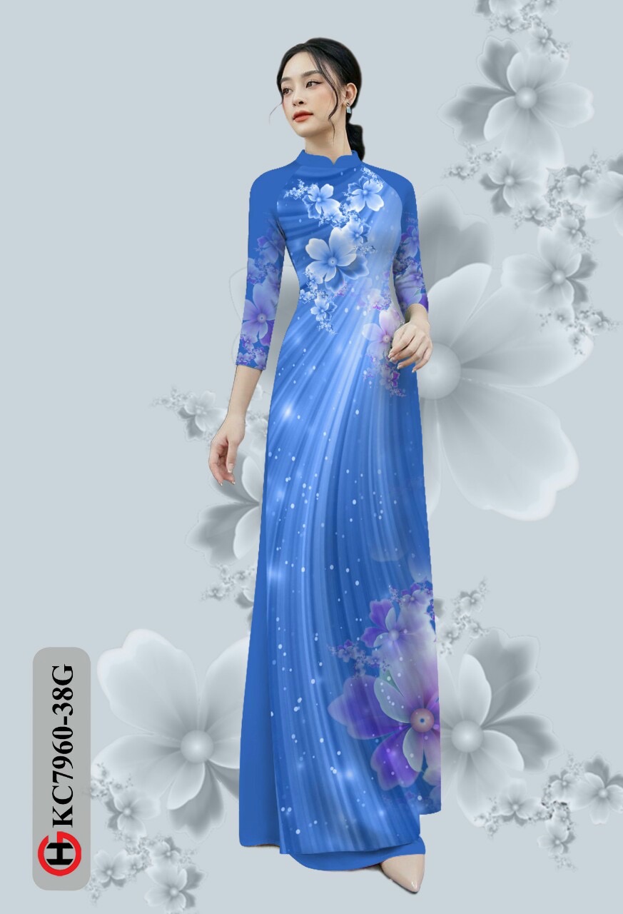Vải áo dài hoa 3d Kc7960 - Ảnh 11