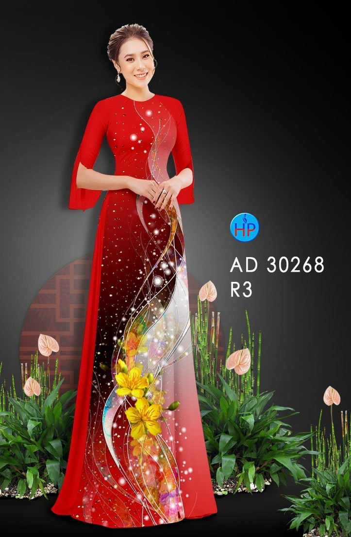 Vải áo dài hoa mai AD 30268 - Ảnh 7