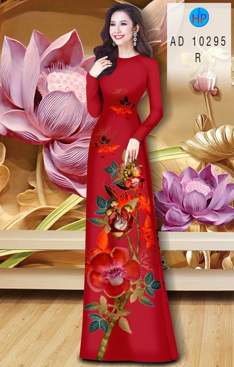 Vải áo dài hoa 3d AD 10295 - Ảnh 6