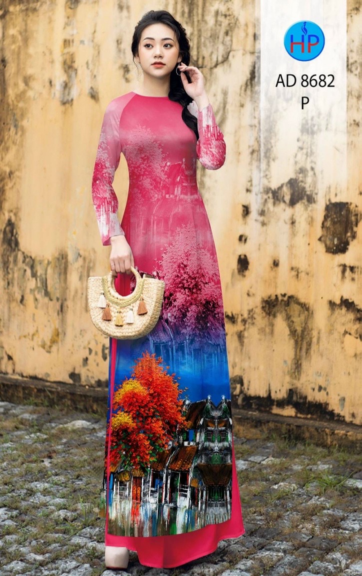 Vải áo dài phong cảnh AD 8682 - Ảnh 5