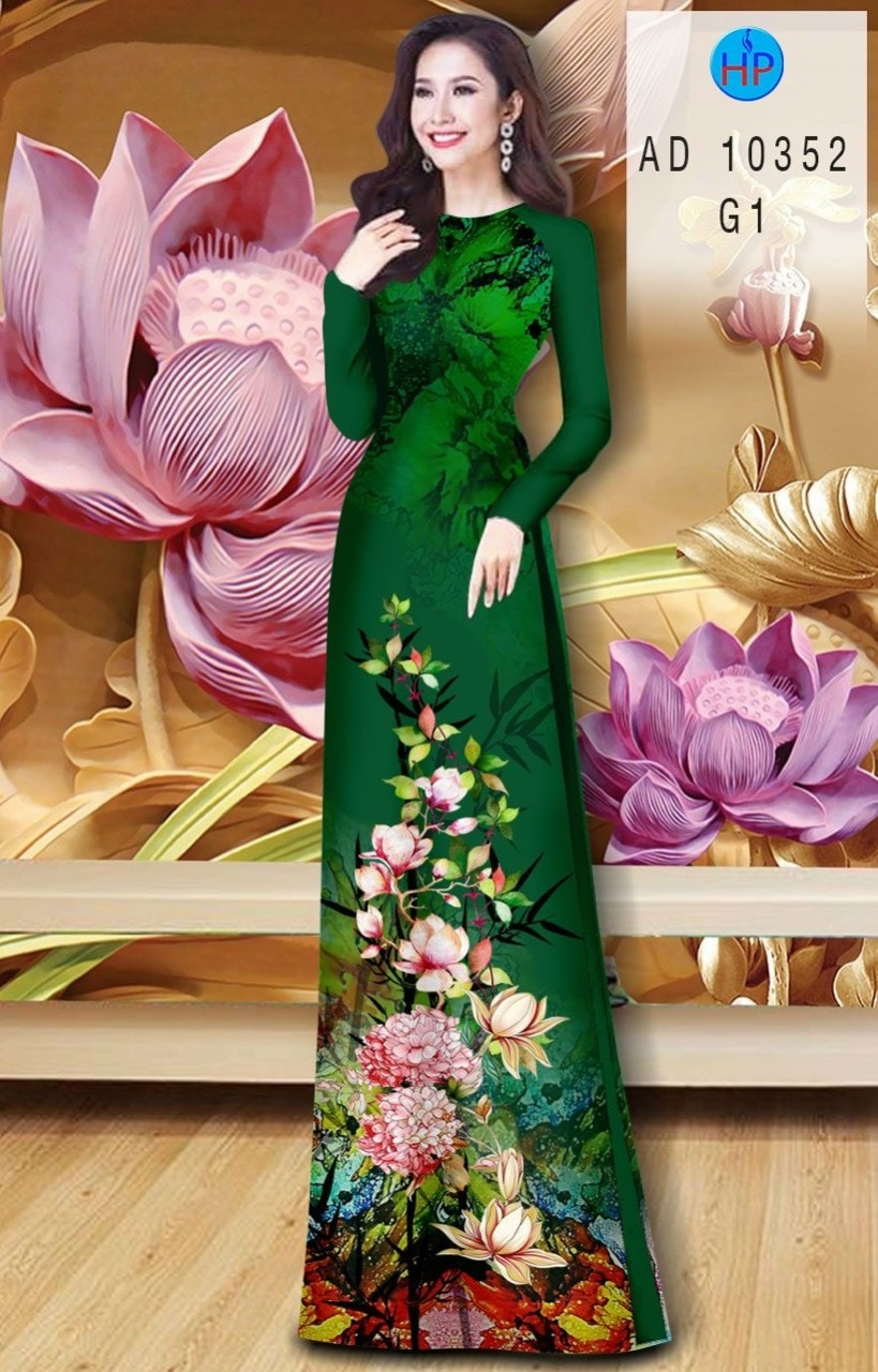 Vải áo dài hoa 3d AD 10352 - Ảnh 12