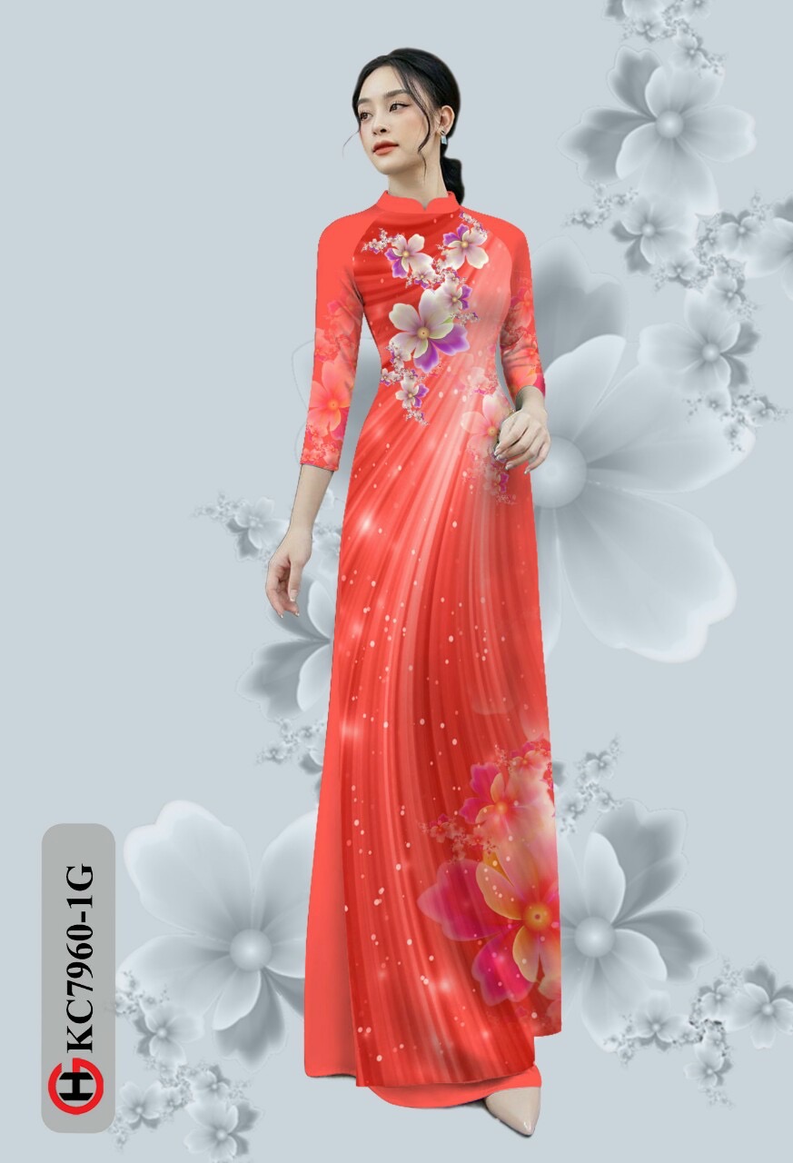Vải áo dài hoa 3d Kc7960 - Ảnh 16